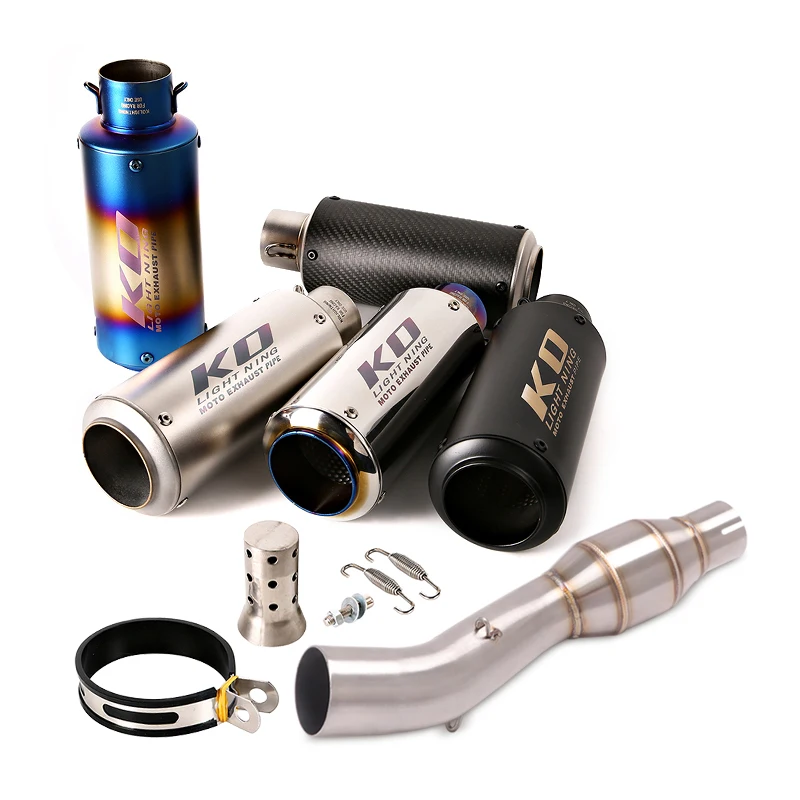 

Motorcycle Exhaust Escape Moto Modified Middle Link Pipe Stainless Steel Muffler Slip On For Benelli 302S 2019-2023