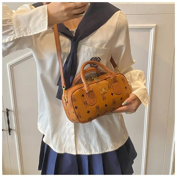 

2025 S/S Women's Pillow Bag, Vintage Quilted Crossbody Purse, Genuine Leather Multi-way Shoulder Tote with Adjustable Strap