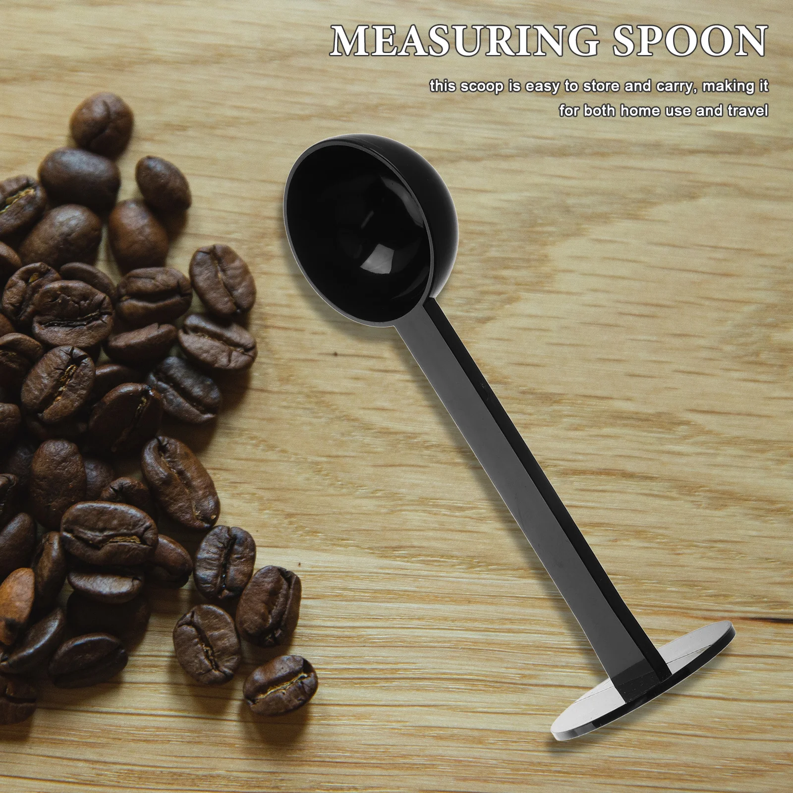 

Plastic Coffee Bean Spoon 2-in-1 Tamping Scoop Tamper Measuring Tool Accurate Strength Durable Easy Maintenance Black
