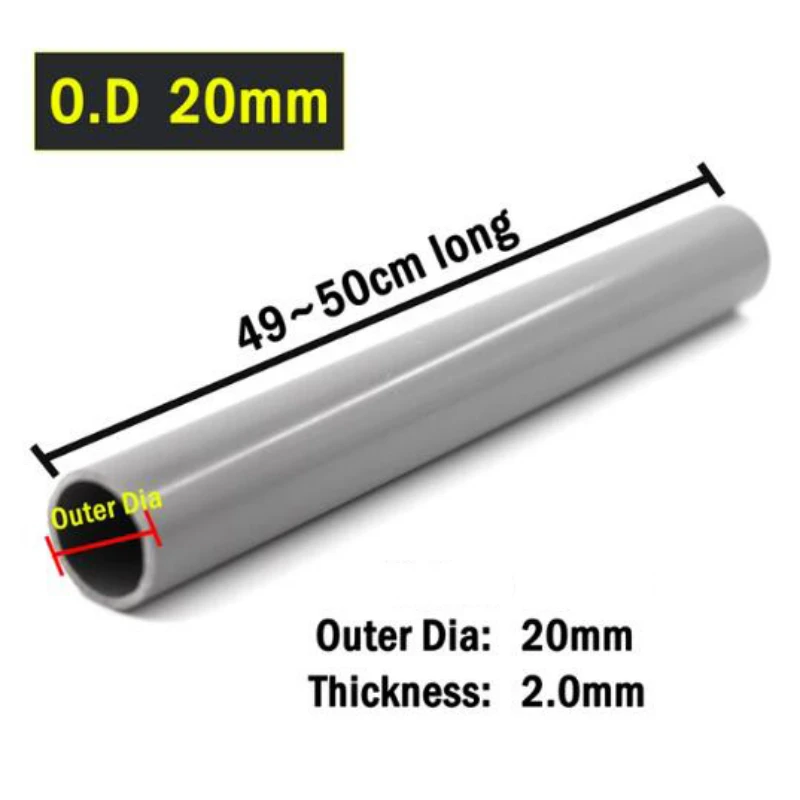 1 szt. O.D 20 ~ 90mm plastikowa rura pcv Grey 500mm długość nawadnianie ogrodu akcesoria Tube zbiornik akwarium DIY armatura