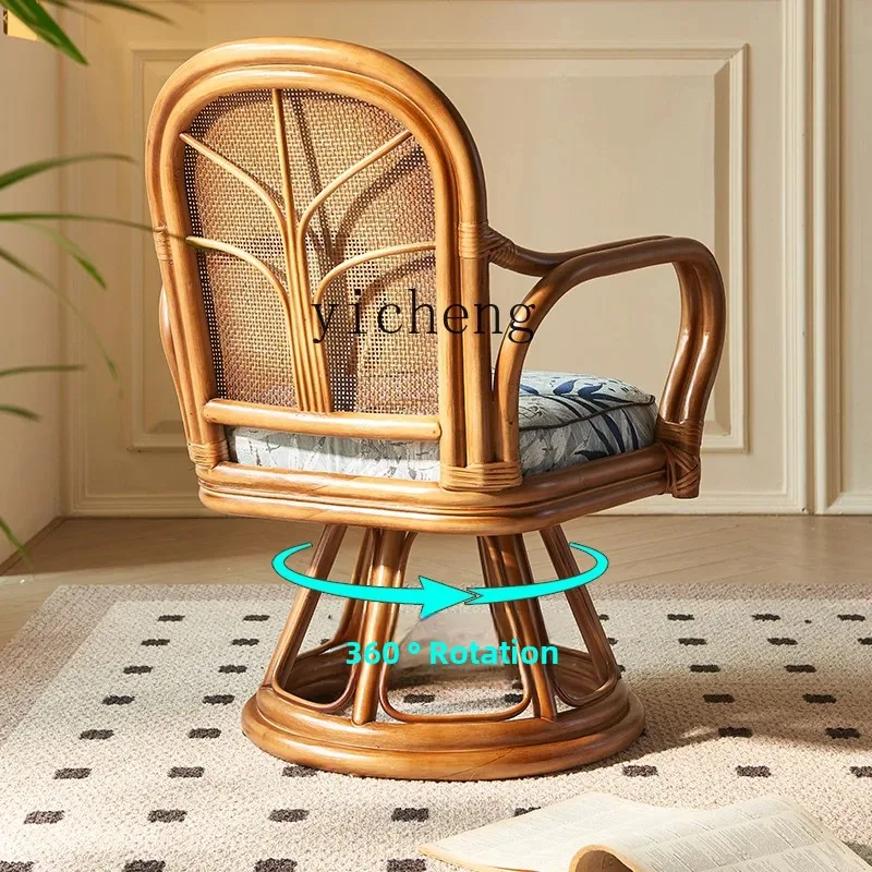 

LSL Japanese Style Rattan Woven Leisure Chair Southeast Asian Tea Room Balcony Backrest Chair Home Use Real Rattan