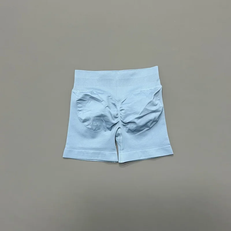 HISTELLO Sportshorts mit niedriger Taille, einfarbig, nahtlos, Po-Lifting, hohe Dehnbarkeit, atmungsaktiv, für Yoga, Fitness, Workout – Detail 17
