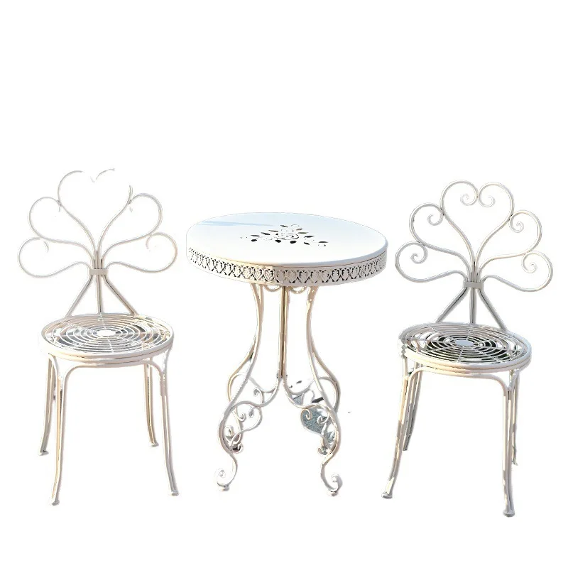 wrought iron table and chair kit pastoral garden table and chair combination outdoor balcony disassembly garden coffee