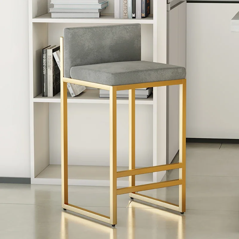 Golden Modern Dinning Luxury High Kitchen Bar Chair Barber Metal Salon Soft Computer Chair Ergonomic Silla Home Furniture