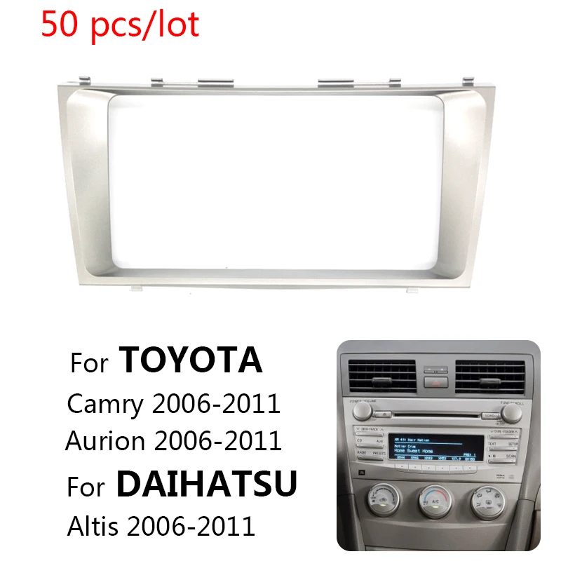 

50 pcs 2 Din 9 inch Car Radio Fascia Installation DVD GPS Mp5 Plastic Panel Frame For Toyota Camry 2006 Dash Mount Kit