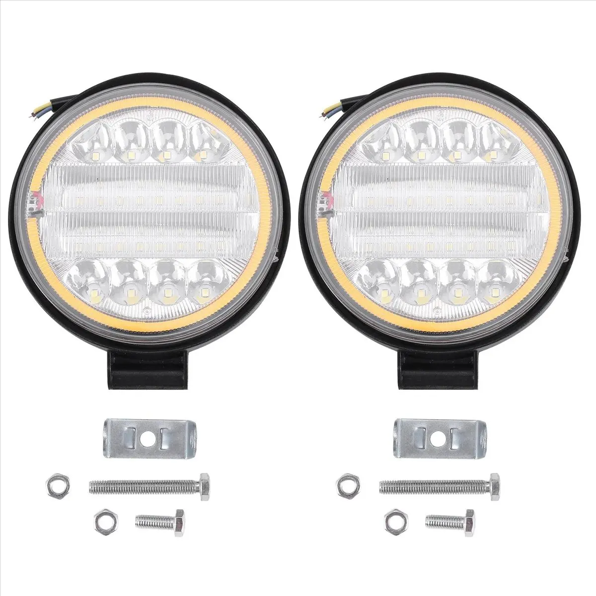 2X 4 pulgadas LED luz de trabajo Combo todoterreno conducción ámbar lámpara antiniebla principal en la luz del coche