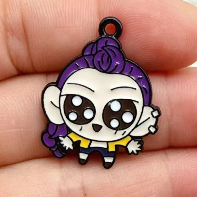 New 10pcs Korean Girls Decorations Cute Alloy Pendant Anime Figures Children's DIY Creative Fashion Jewelry Accessories Gift