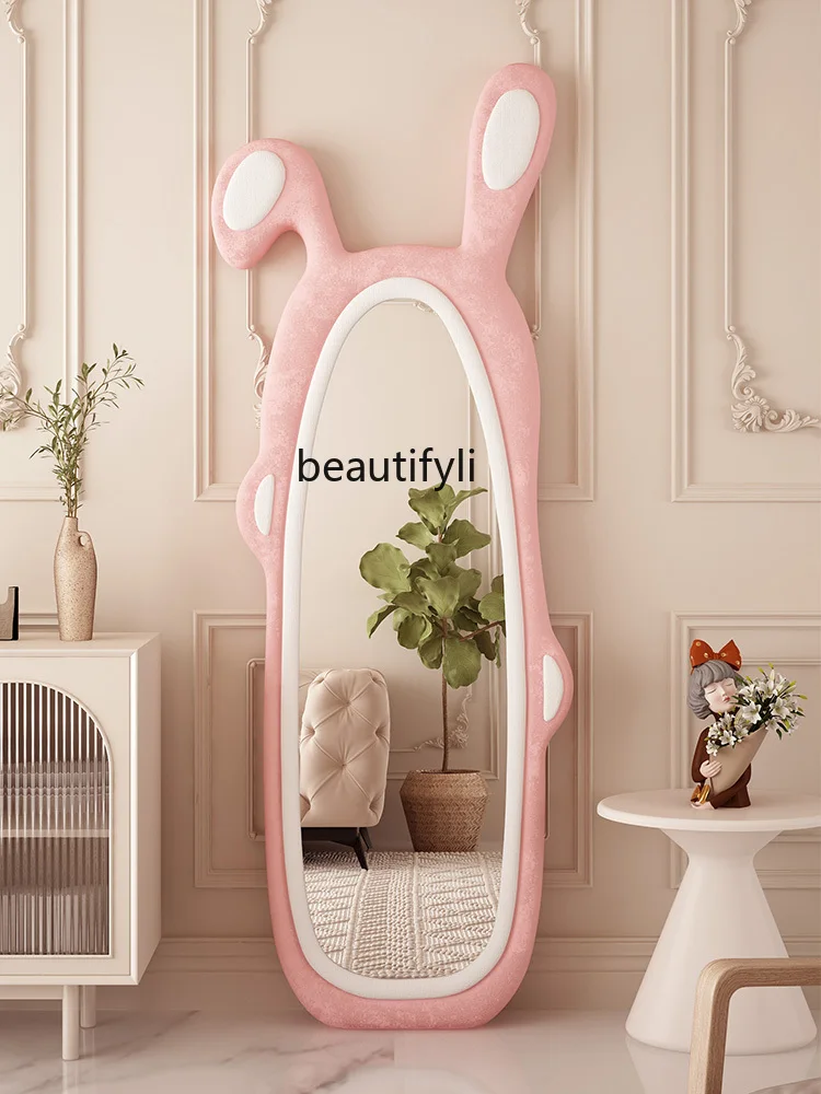 Rabbit Mirror Full-Length Mirror Floor Fitting Cute Cream Style Dressing Mirror