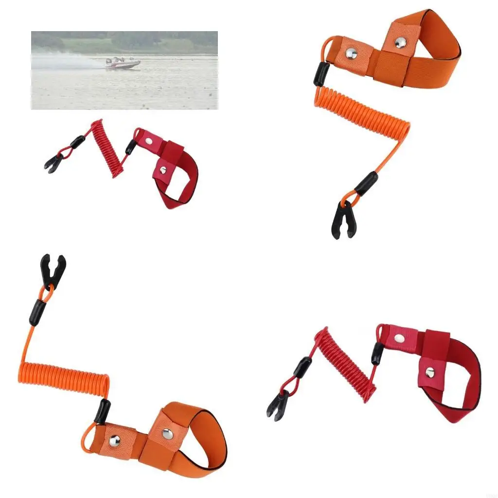 High Strength Boat Marine Engine Cord Tether Lanyard Flexible Safe Stop Switch Rope With Rotation Hook New