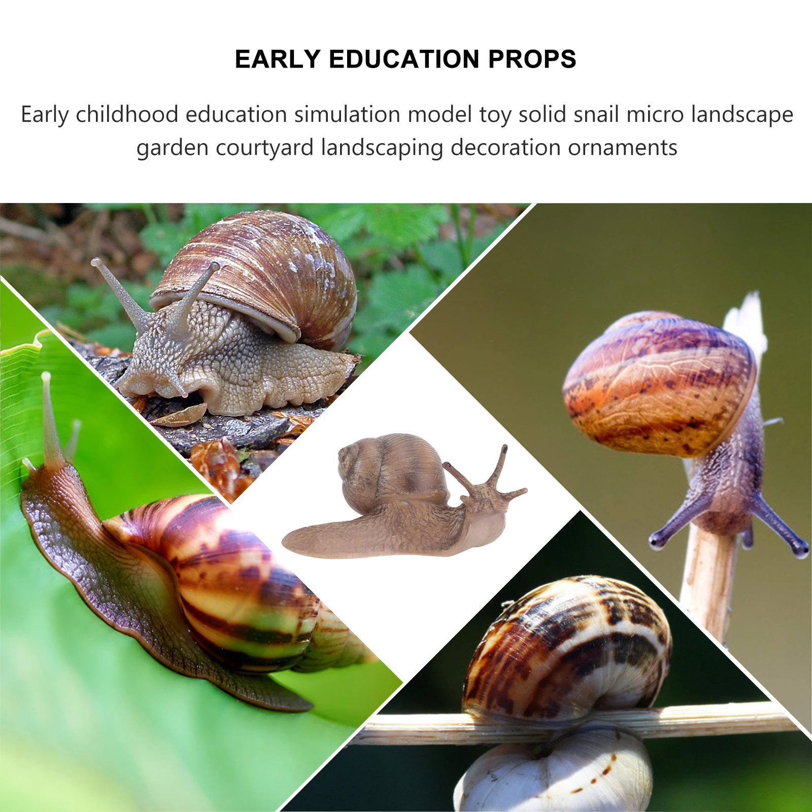 

1pc Premium Snail Decoration Vivid Design Desktop Micro Landscape Craft Coffee Color Garden Sculpture For Home Office Decor Gift