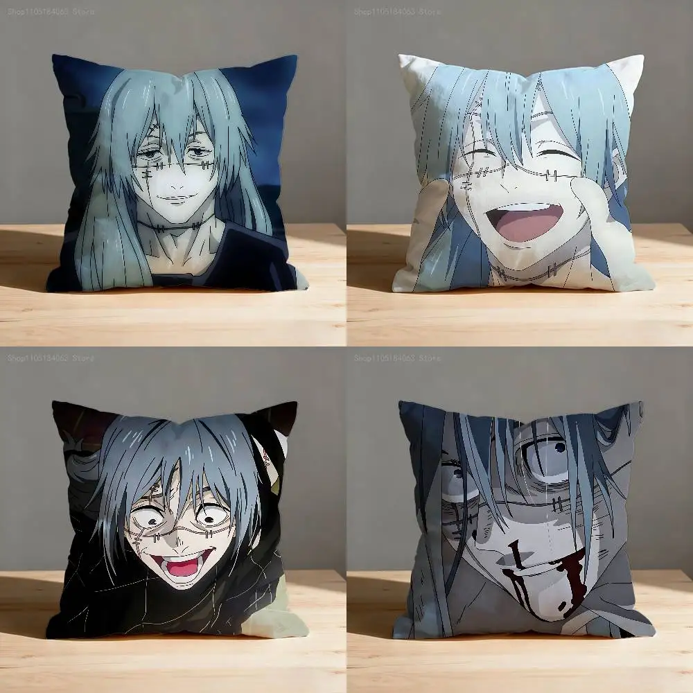 

Jujutsu Kaisen Mahito Pillow Case For Sofa Decor Car Office Room Printing Cushion Cover Decorations and Protector