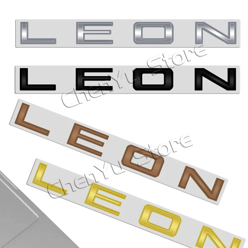 For Leon MK1 MK2 MK3 MK4 MK5 MK6 Letter Emblem 3D Decals Sticker Rear Trunk Badge Logo Copper Color Metal Accessories