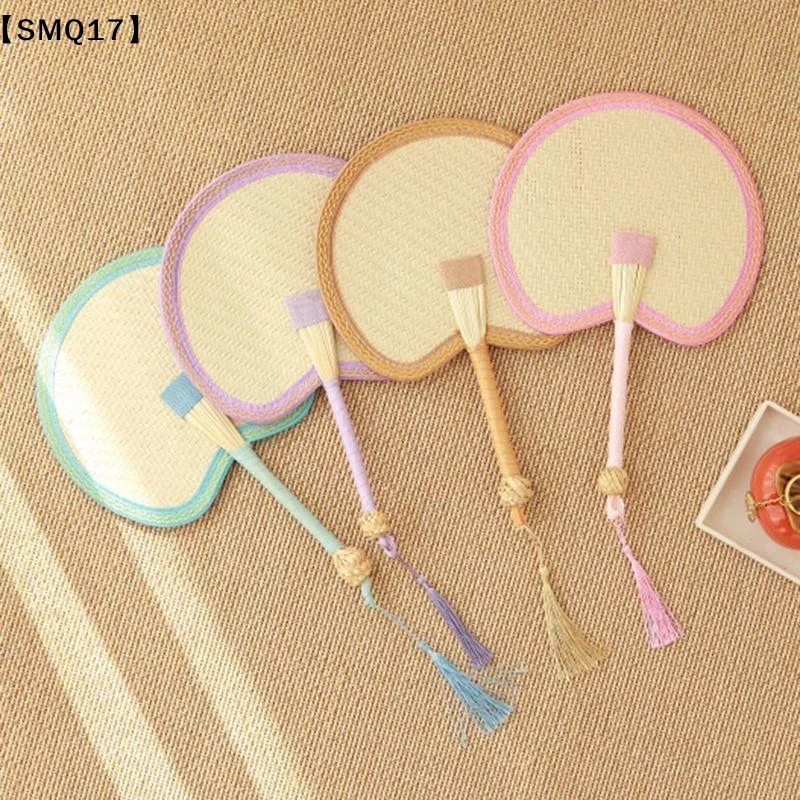 Handmade Natural Straw Palm Fan Woven Handheld Fan Portable Summer Cooling Fans For Party Wedding Camping Home Decoration【SMQ】