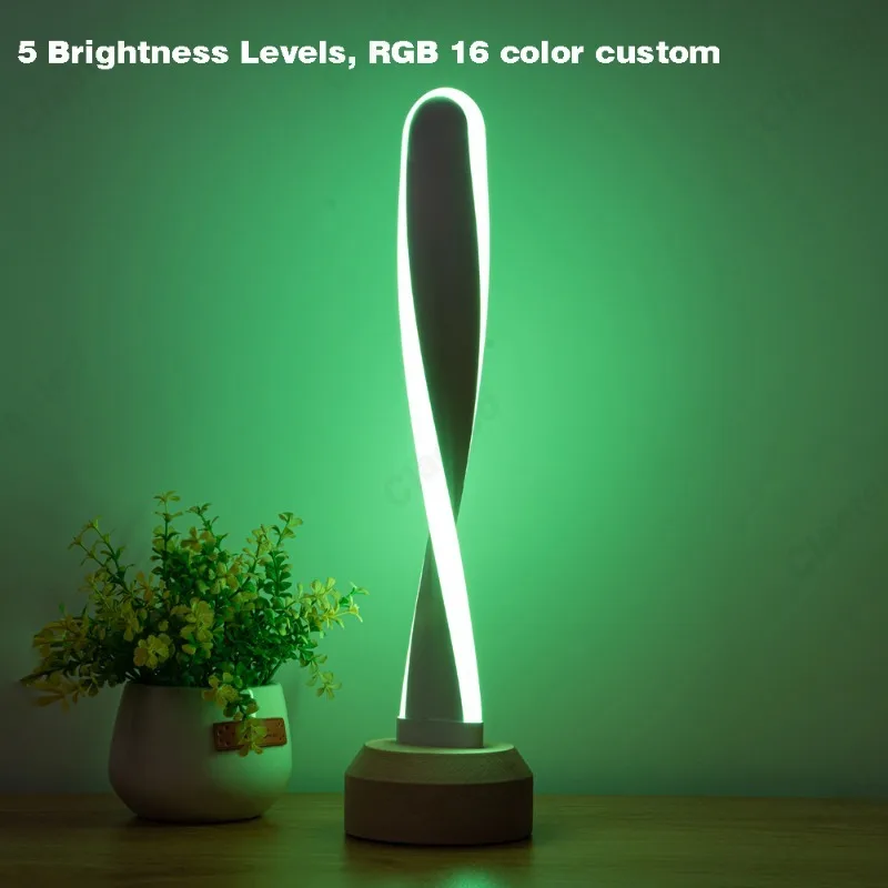 Creative New LED Solid Wood Nightlight USB Home Study Bedroom Bedside Atmosphere Decorative Lighting