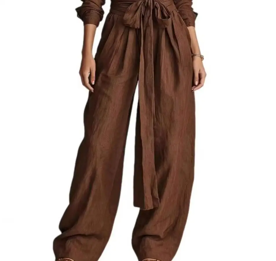 Newest High Waist Jumpsuit Women Elegant Solid Color Short Sleeve Wide Leg Jumpsuits Fashion Loose Casual Long Spring Summer