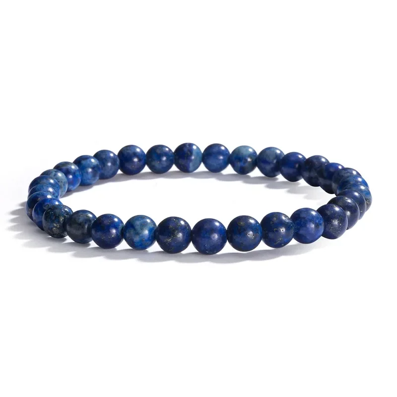 

6mm Dark Blue Natrual Lapis Lazuli Stones Beads Beaded Bracelets for Women Men Fine Jewelry Accessories Christmas Gifts YBR239