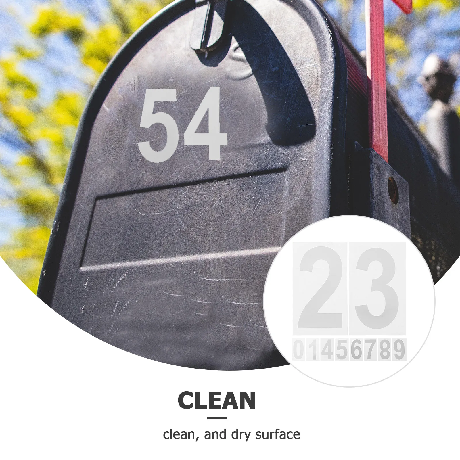 

5Sets Reflective Number Decals Glow in Dark Strong Adhesion for Mailbox Fence Door Identification Mailbox Numbers