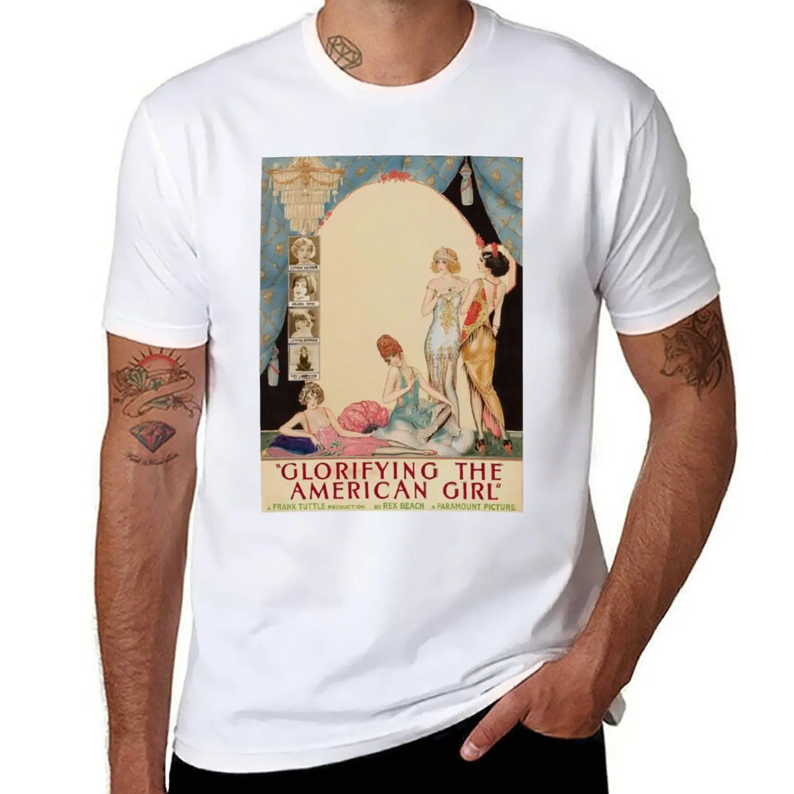 

Glorifying the American Girl by Alberto Vargas, 1926 Vintage Pinup Movie Poster Paramount Pictures T-Shirt