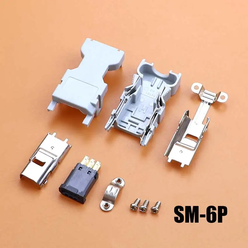 1 Set SM-6P SM-6E 6Pin Male Female Connector CN3 Firewire IEEE 1394 For Yaskawa For Panasonic Servo Driven Encoder Aviation Plug