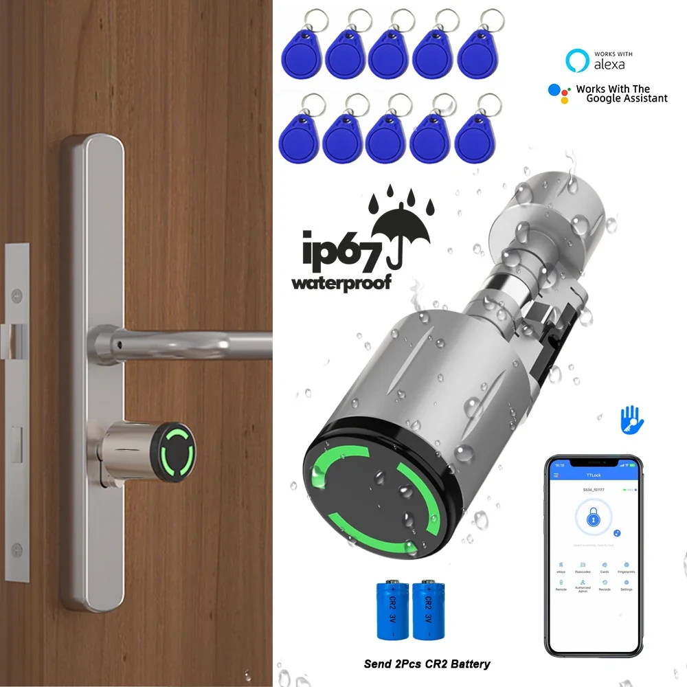 IP67 wodoodporny Euro inteligentny zamek Cylinder TTLock kontrola aplikacji antywiertarki zdalnego dostępu elektroniczny zamek do drzwi