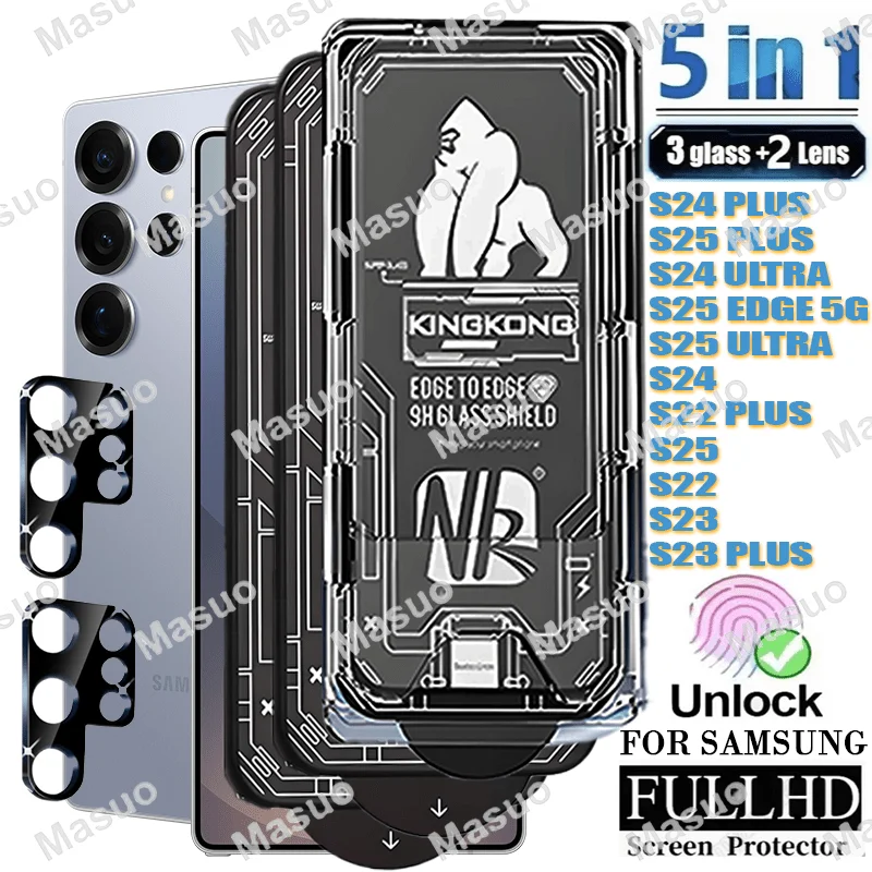 

5in1 for Samsung S25/S24/S23/S22,S24/25 Ultra,S25 Edge Privacy Protection Tempered Film + Camera Film-Ultra Protection,No Glare