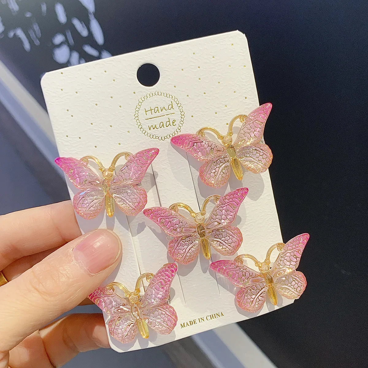 5pcs Cute Butterfly Hair Clips Kawaii Sweet Hairpin Side Clamp Barrettes Kids for Women Girls Hair Accessories Vivid Paper image 4