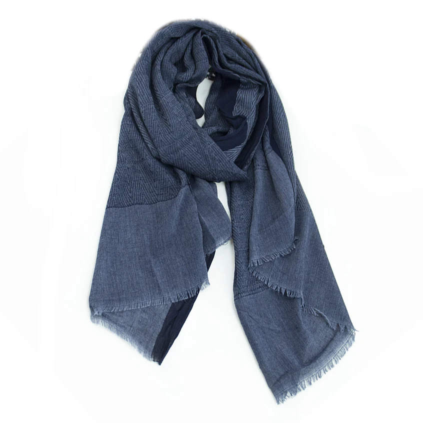 Autumn Fashion Men Scarf Winter Black Navy Mix Woven Cotton Muffler Male Casual Warm Big Size Neckchief 80*190cm Striped Scarves