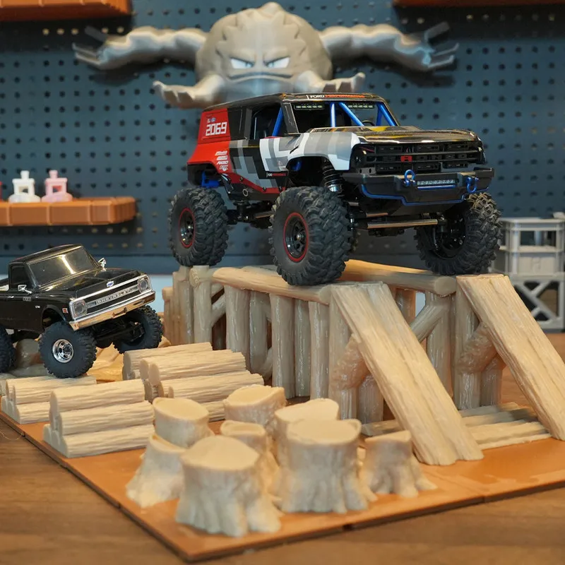 AX30 Compatible RC Crawler Obstacle Course 1/30 1/24 Sand Table Diorama Ramp Bridge Off-Road Display Photography Scene