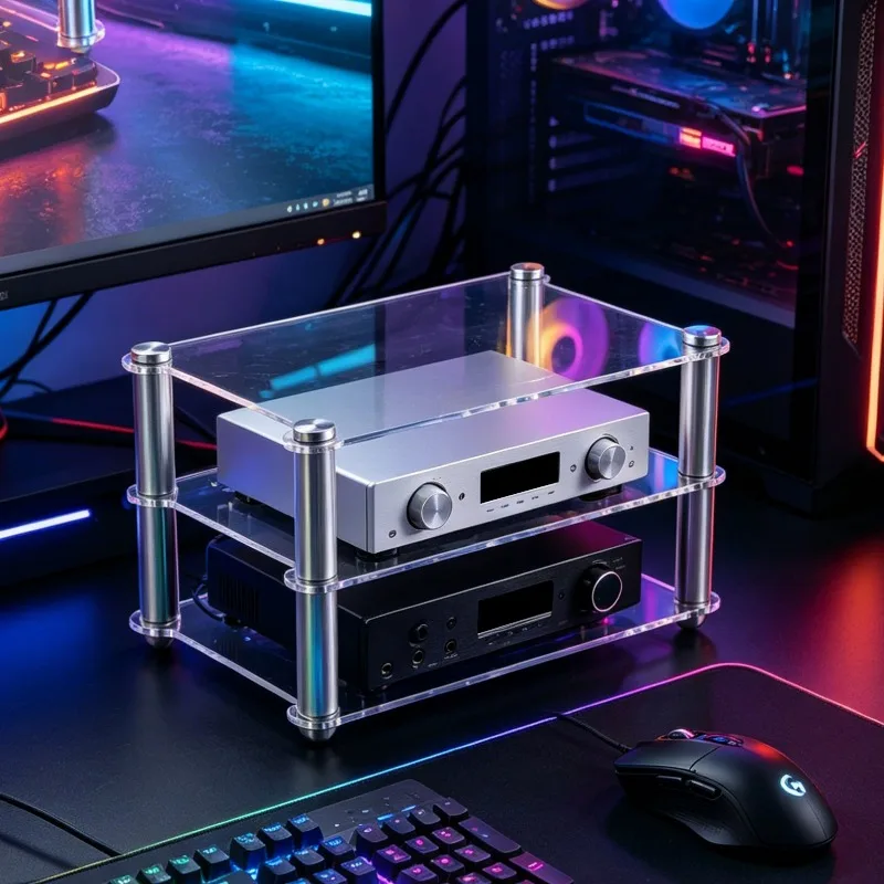 Desktop Mini HIFI Equipment Rack Decoder Power Amplifier Headset Amplifier Multi-layer Storage Aluminum Alloy Rack ES8