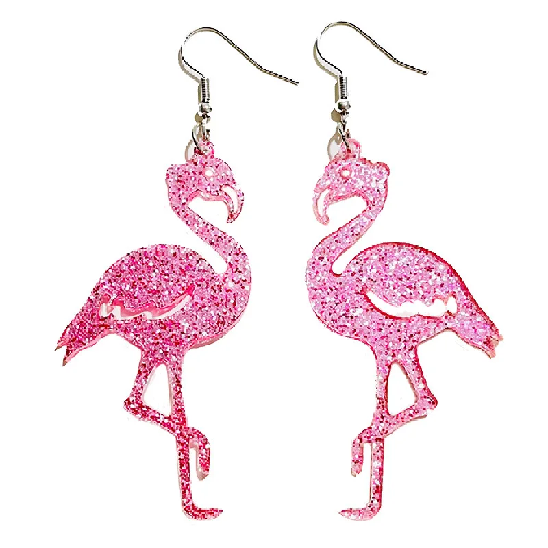 2023 Fashion Earrings Glitter Acrylic Pink Valentine's Day Animal Dwarf Fun Cute Earrings for Women Girl