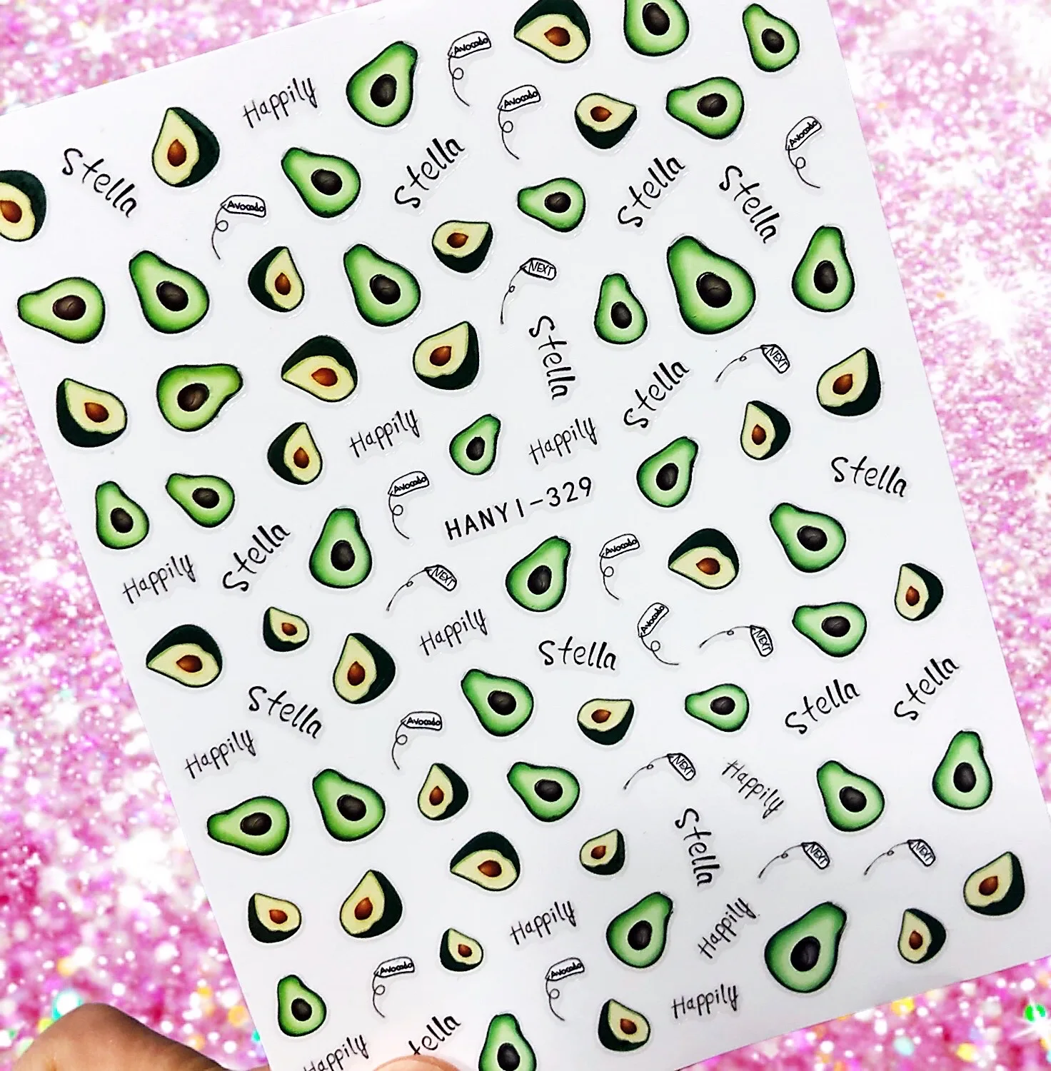 3D 네일 스티커 과일 레몬 해피리 오렌지 체리 백 글루 데칼 장식 네일 아트 도구 네일 장식품