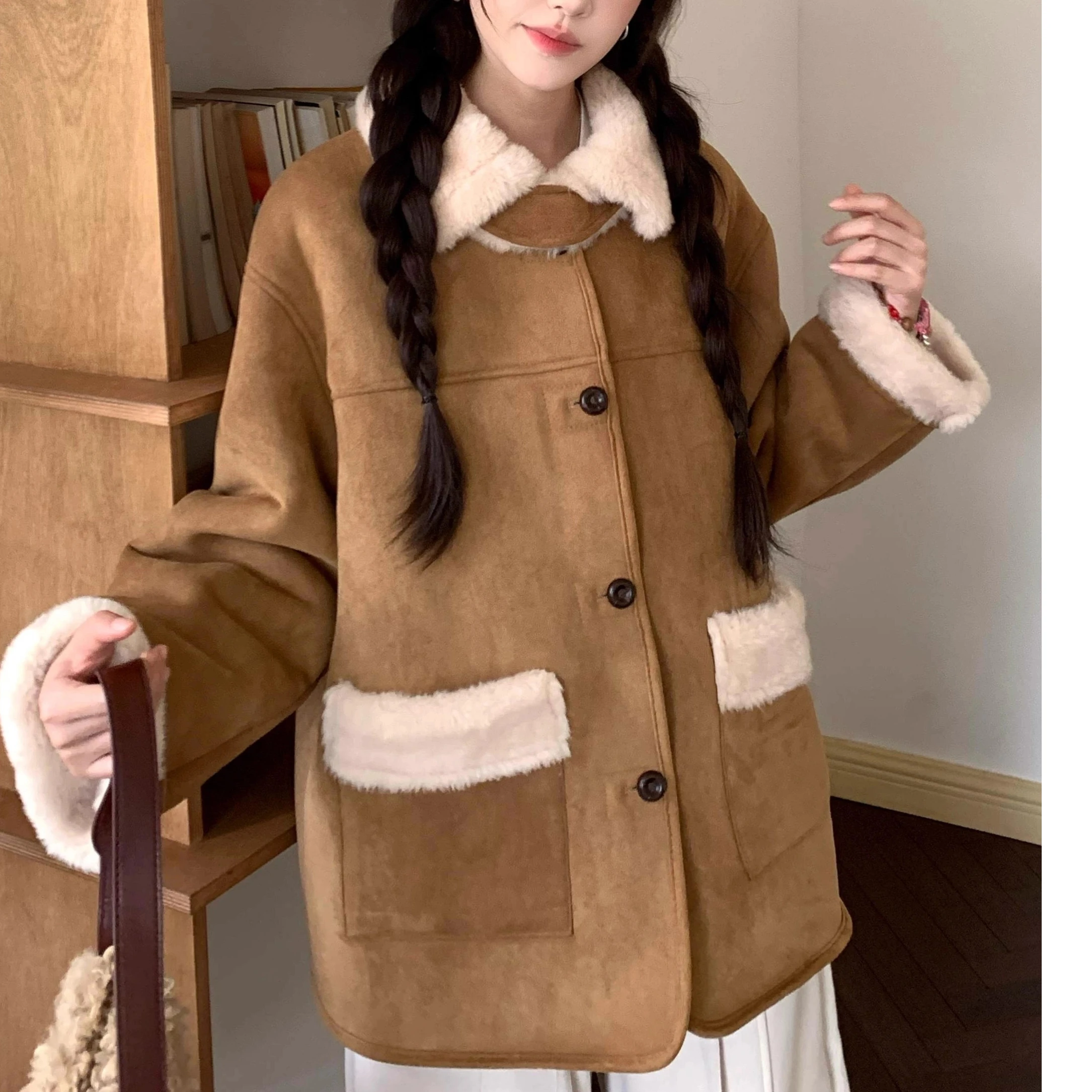 

2025 New Double-Sided Wear Lamb Fur Jaet Women's Eco-Friendly Inteated Leather Fur Wool Lamb Velvet Jaet for Winter