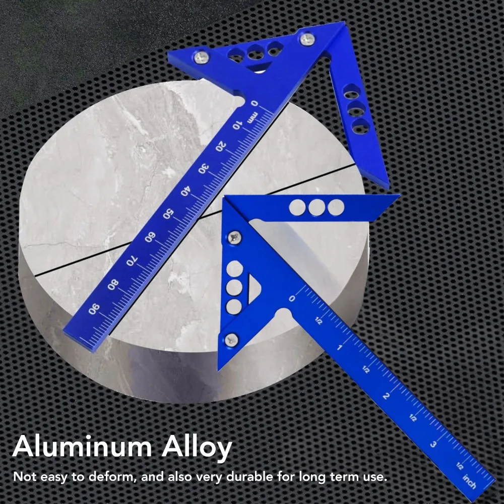 Precise Aluminum Alloy Center Gauge 90 Degree 45 Degree Center Scribe Blue Center Finder Tool Woodworking