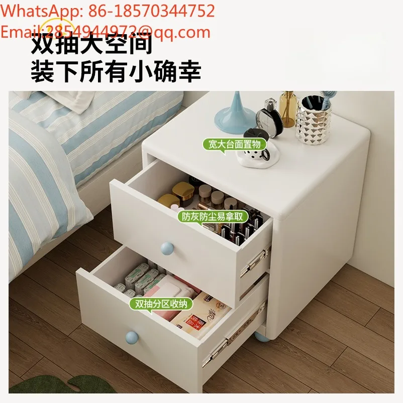 Steel Bedside Storage Cabinet Small Drawer‑Type Nightstand Bedroom Side Cabinet for Bed‑Side Organizing