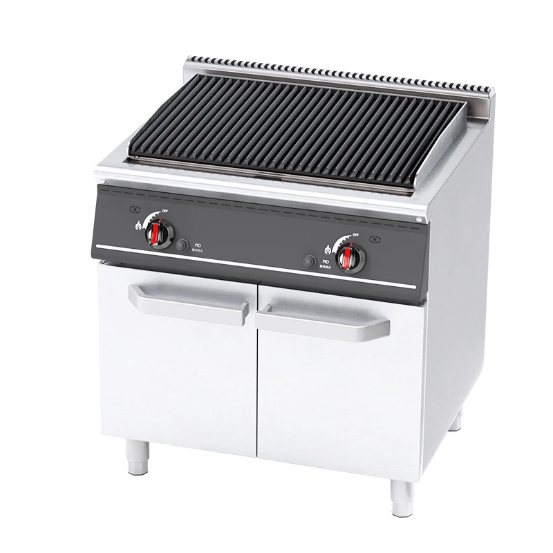 Portable  Lava Rock Volcanic Stone Cooking Grill Stainless Steel Silver for Kitchen Restaurants Hotels