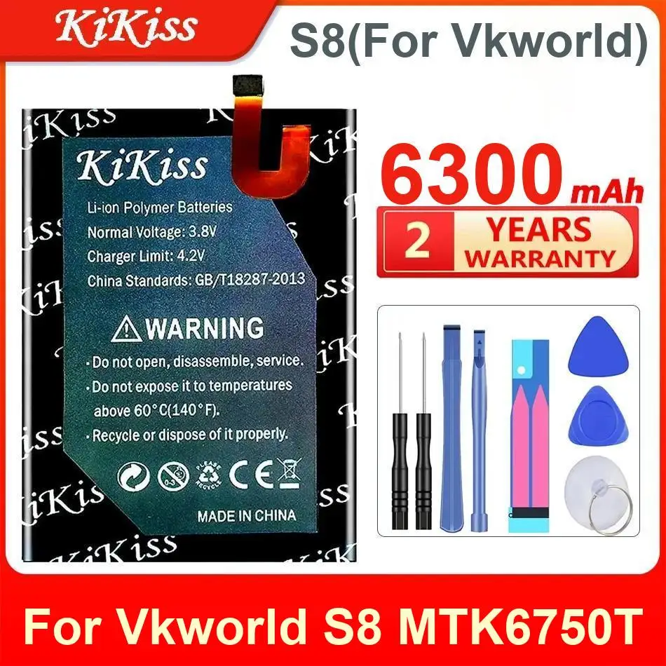 Аккумулятор Kikiss для Vkworld S8 MTK6750T, S8 (для Vkworld), 6300 мАч