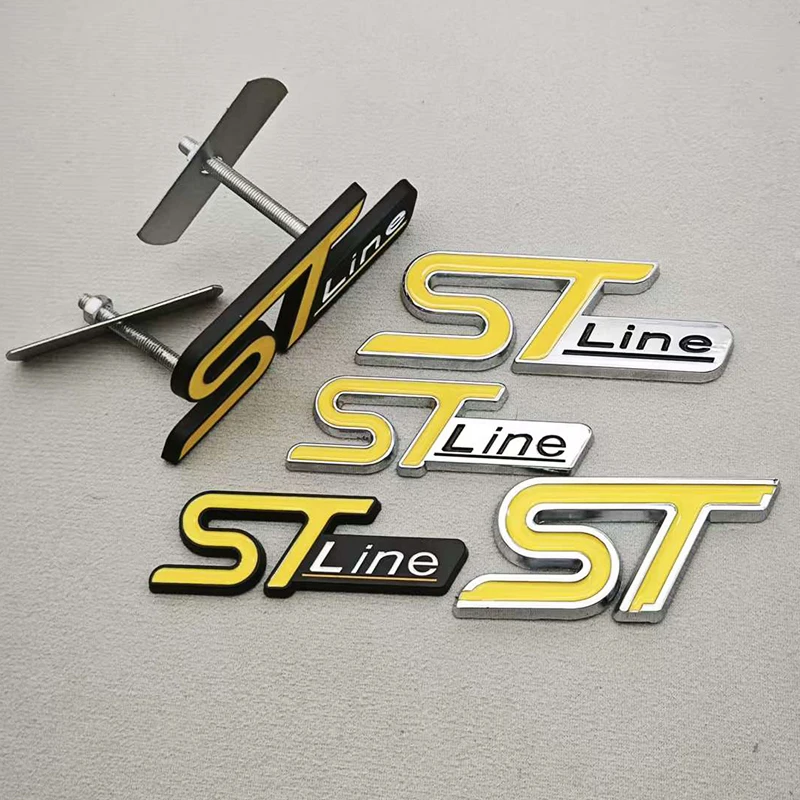 

ДЛЯ Ford Focus Fiesta Mondeo OE стиль аксессуары для стайлинга автомобилей 3D хром ST LINE логотип передняя решетка эмблема задний багажник значок