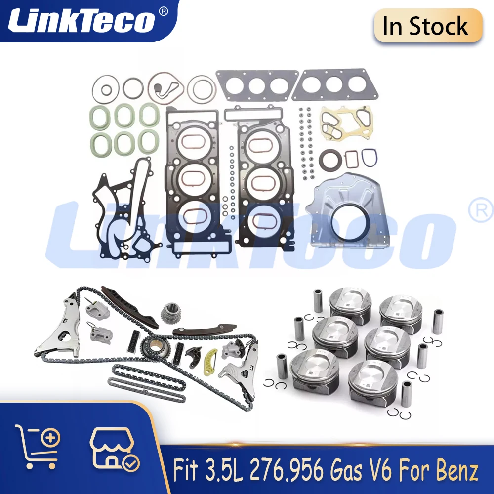 Engine Rebuilding Gasket Piston Ring Timing Set Fit 3.5 L 276.956 276.952 V6 For Mercedes-Benz SLK350 R172 CLS 350 11-24 3.5L