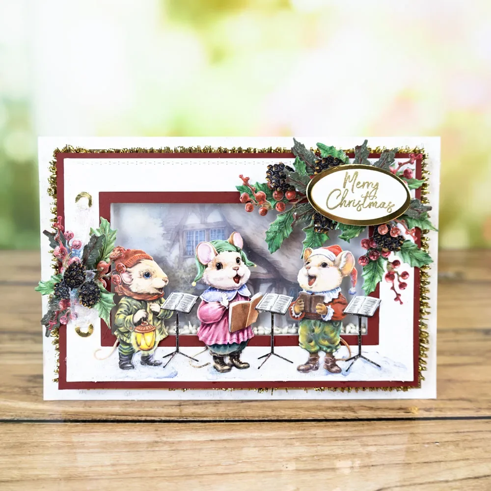 Berries Christmas Crooners Die Collection Bountiful Winter Getaway Metal Cutting Dies Stamp Stencil Scrapbooking Diary Embossing