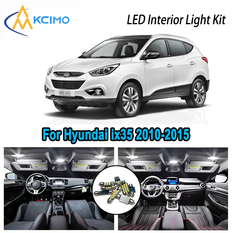 

For Hyundai ix35 2010-2015 2012 2013 2014 Premium Bright LED Interior Dome Map Trunk Light Kit Car Led Lamps Canbus No Error