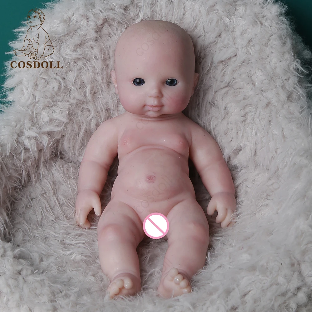 

White embryo baby girl reborn doll soft silicone accompany children sleep toy uncolored premature baby