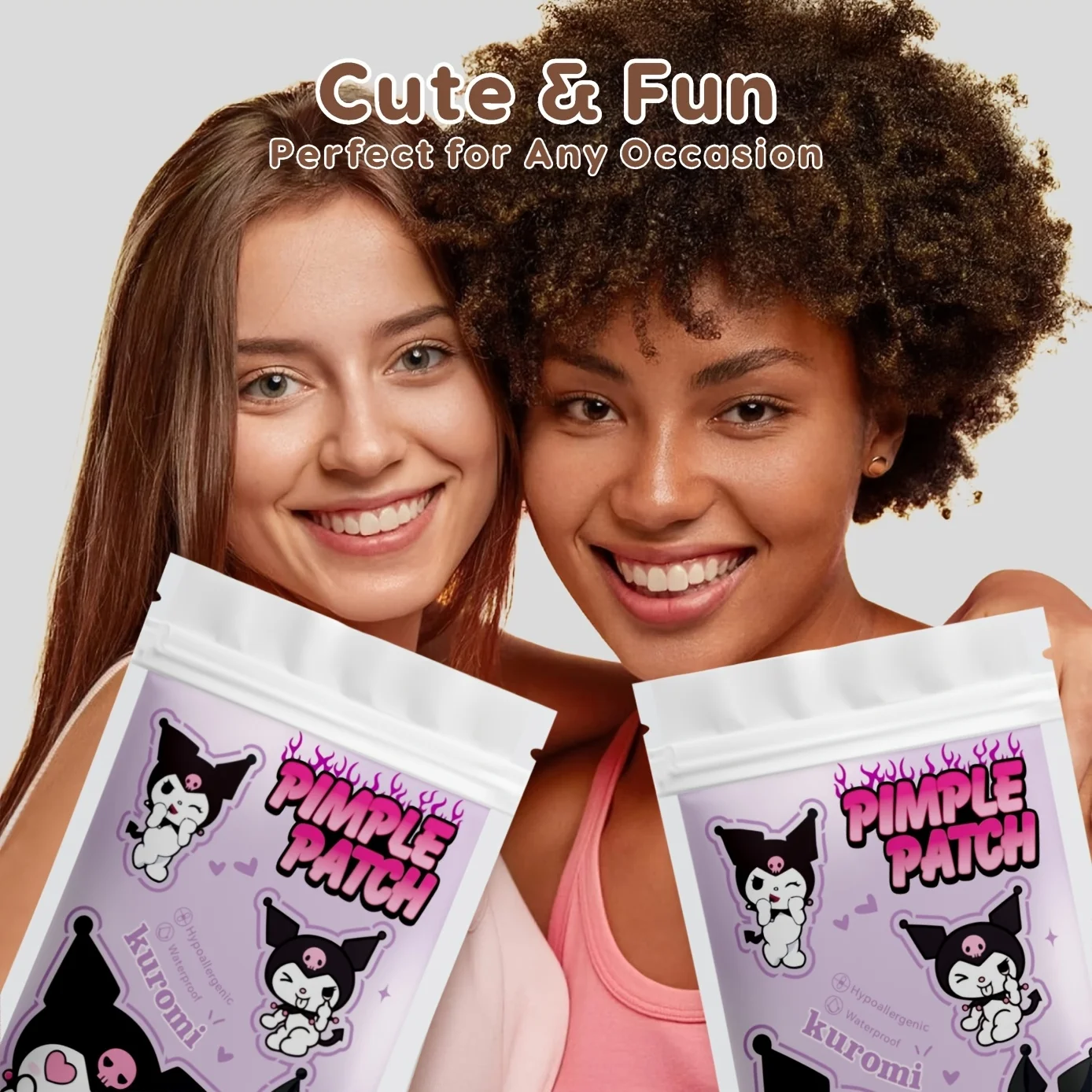 75PCS Kuromi Cartoon Acne Patch offers a light,breathable and comfortable covering effect