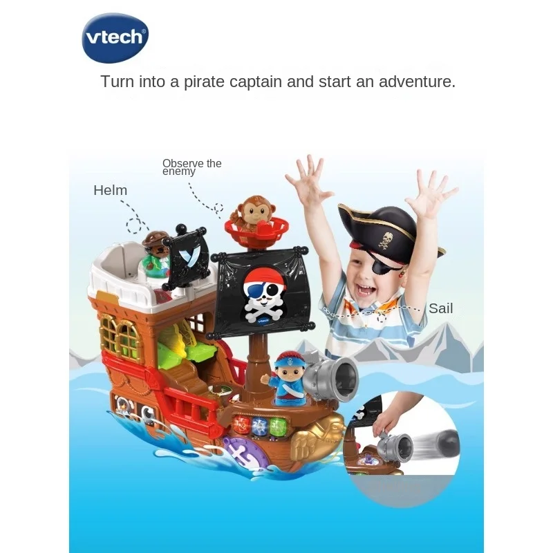 

VTech 2 in 1 Treasure Hunt Pirate Ship Children's Toys Birthday Gift Children's Educational Electronic Play House Toys