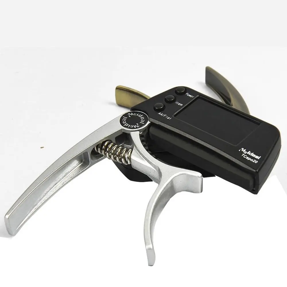 2 in 1 Guitar Capo Tuner LCD Screen Professional Clip-on Electric Guitar Capo Tuner Portable Quick Change Key