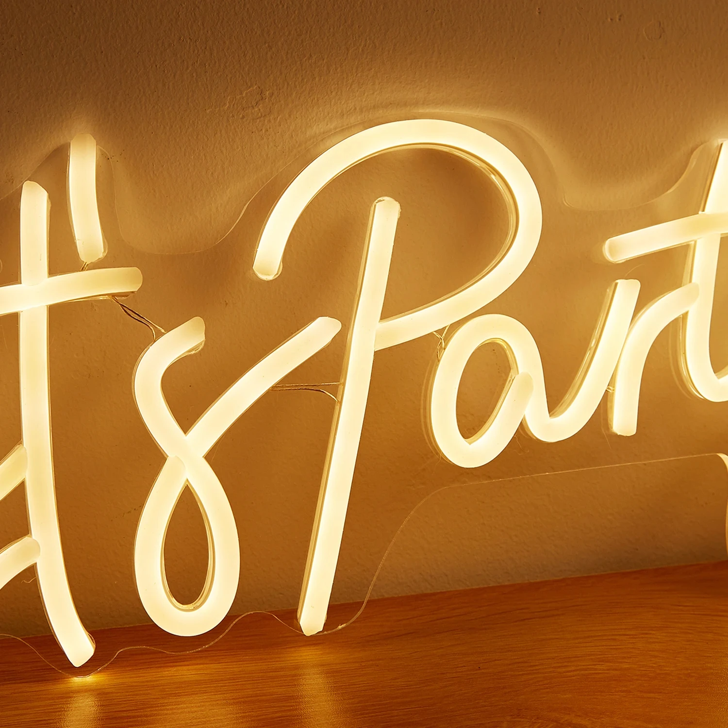 Nowa, stylowa i żywa lampka nocna LED zasilana przez USB - przyciągająca wzrok świecąca Chi-Buy Neon Let's Party Wall Art Signs for Modern Ga