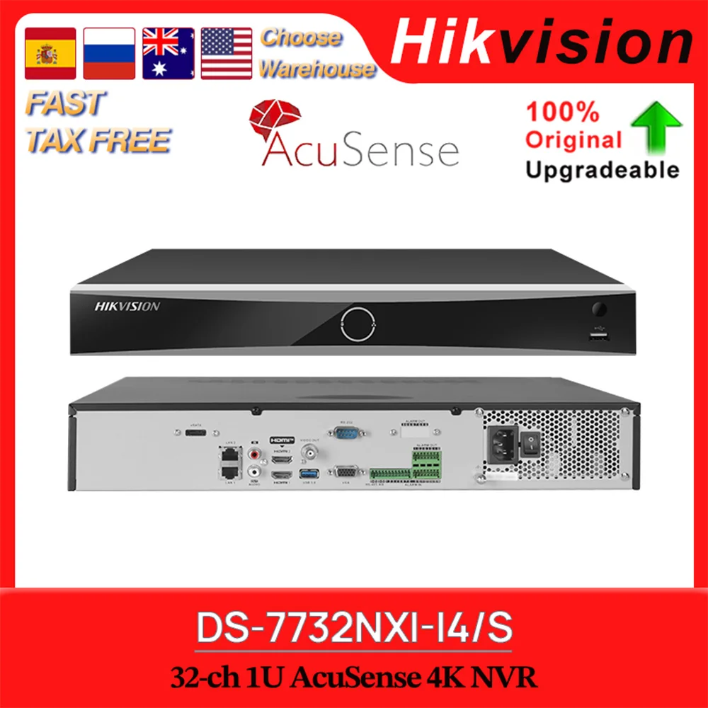 

Hikvision Original 4K Network Video Recorder DS-7732NXI-I4/S 32-ch 1U AcuSense AI NVR H.265+ MD2.0 4 SATA No PoE Surveillance