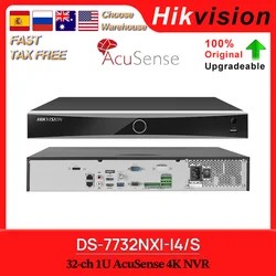 Hikvision Original 4K Network Video Recorder DS-7732NXI-I4/S 32-ch 1U AcuSense AI NVR H.265+ MD2.0 4 SATA No PoE Surveillance