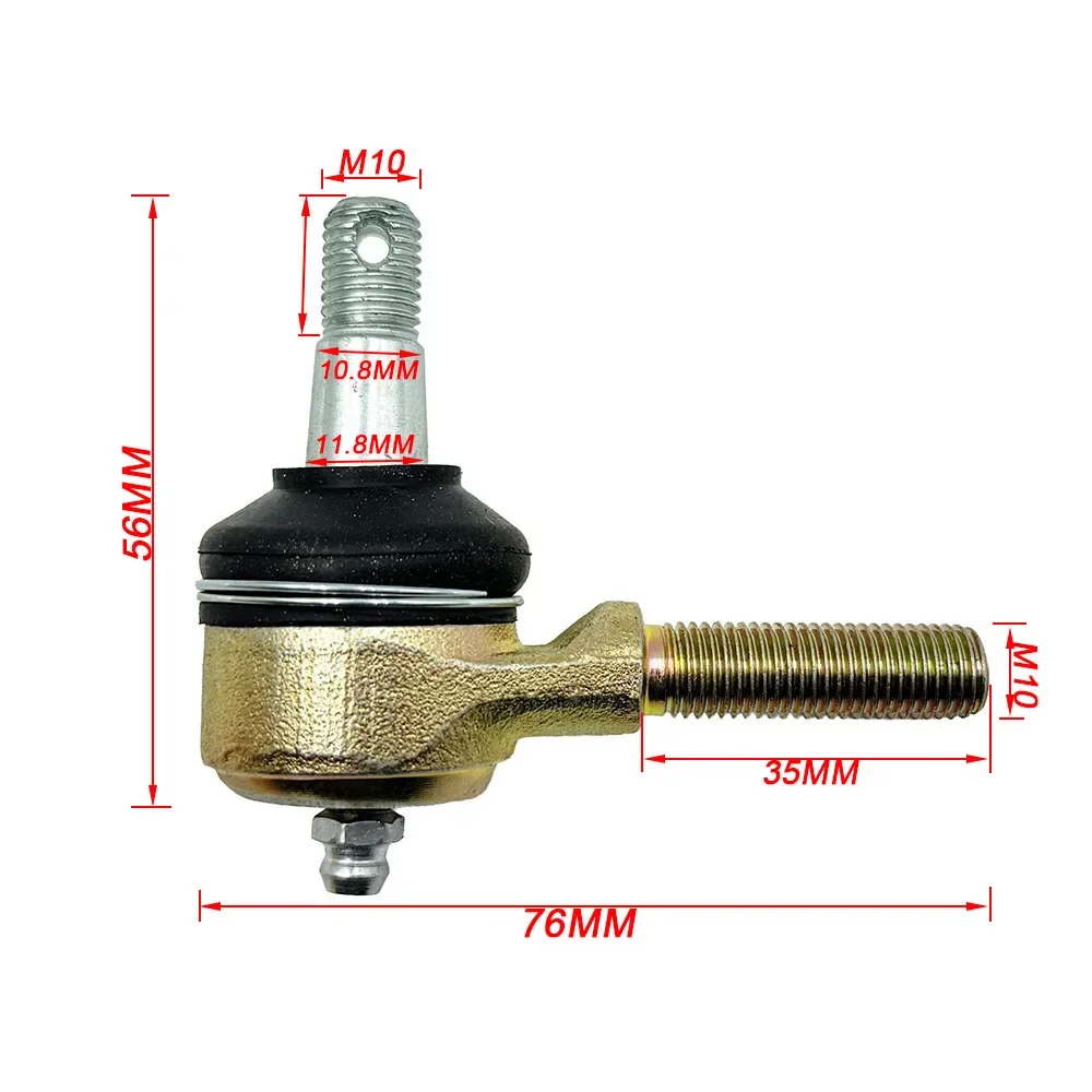 1 pair of M10-M10 taper pull rod end kit ball joint suitable for China ATV 50CC 110CC 150CC 200cc 250cc 300cc ATV accessories