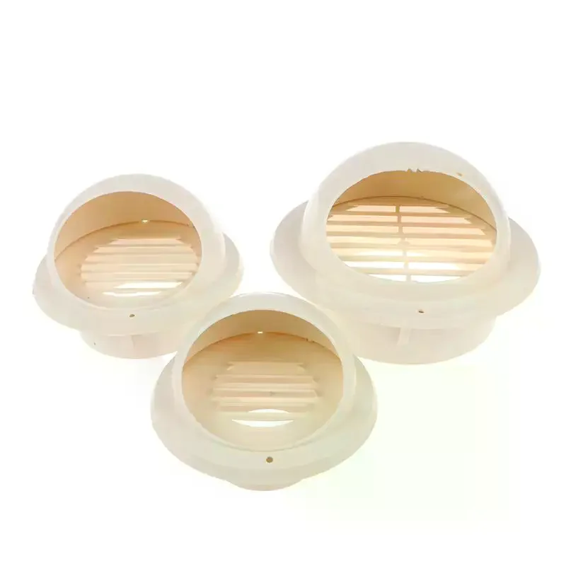 White PVC Wide Caliber Exterior Vent Hood Windproof Rainproof Corrosion Resistant For Kitchen Bath Ventilation
