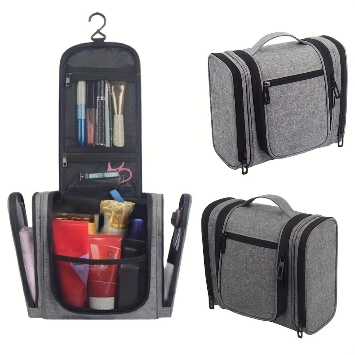 

Unisex-adult Polyester Toiletry Bag, Hypoallergenic and Waterproof Multi-functional Large Capacity Hanging Travel Cosmetic Organ